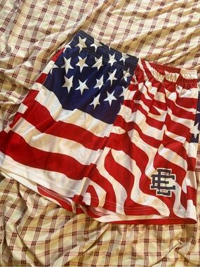 Eric Emanuel Red, White & Blue Stars Athletic Shorts